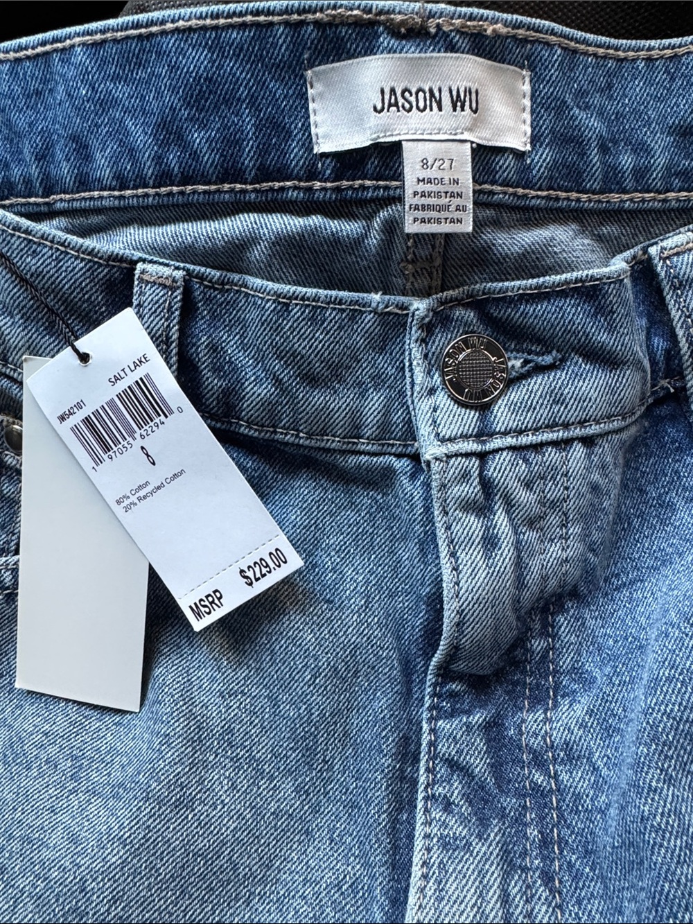 Jason Wu Light Blue Denim Jeans with Faded Detail